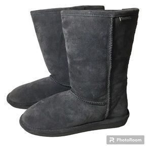 BearPaw Women’s Charcoal Emma Suede Sheepskin Lined Boots Size 9 NWOB